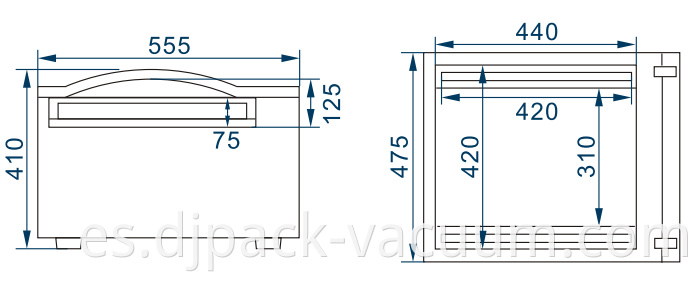 Máquina de sellado de vacío DZ-400/2F Table